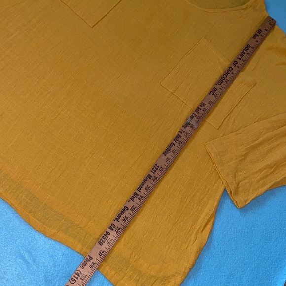 ZANZEA COLLECTION gauze pull over long sleeve chest pockets mustard NWT size 5X - Picture 2 of 10